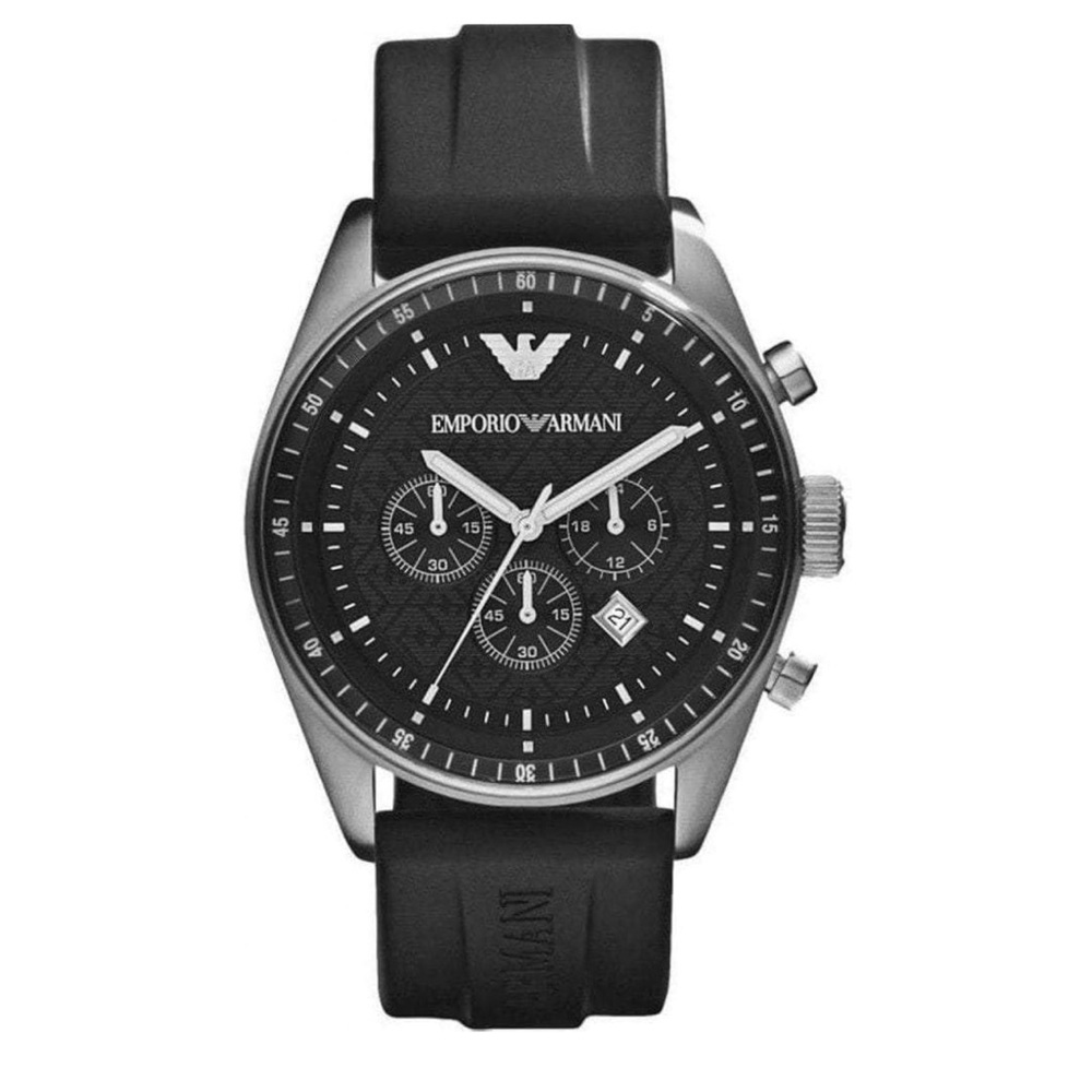 Emporio Armani Watch, Men's Chronograph Black Rubber Strap AR0527